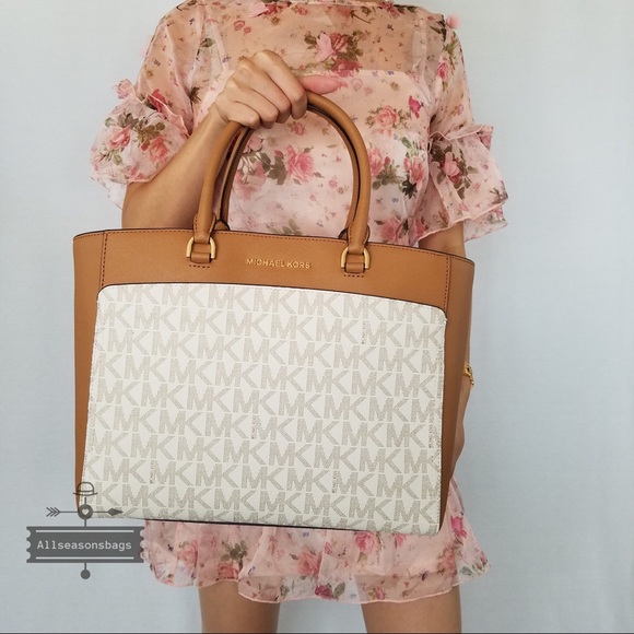 NWT Michael Kors Emmy Double Handle Tote Acorn Bag - Picture 2 of 8